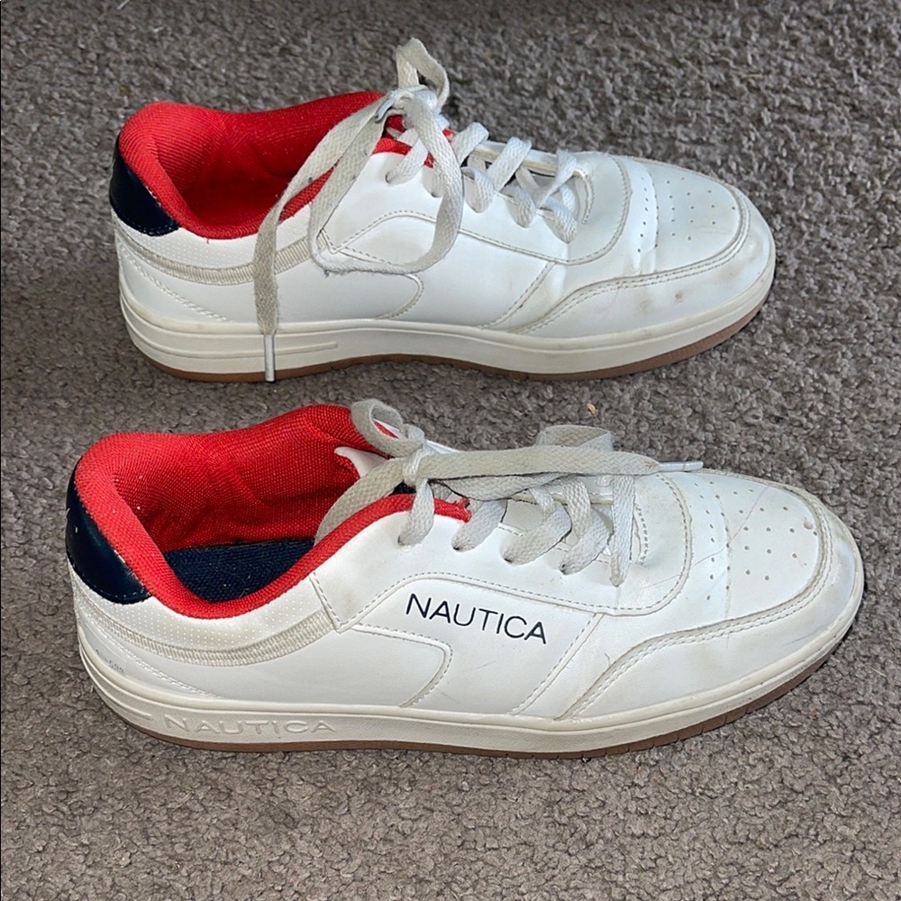 Nautica White and Red Sneakers
